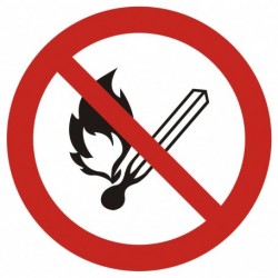 GAP 003 Zakaz używania otwartego ognia, zakaz palenia tytoniu