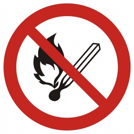GAP 003 Zakaz używania otwartego ognia, zakaz palenia tytoniu