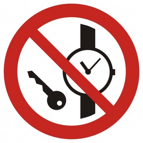 GAP 008 Zakaz wstępu z przedmiotami metalowymi i zegarkami