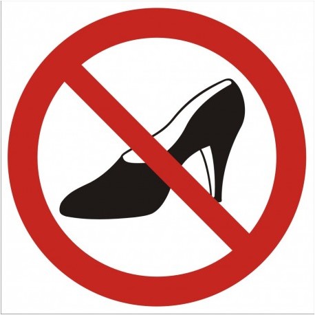 GB008 Zakaz używania obuwia na wysokim obcasie