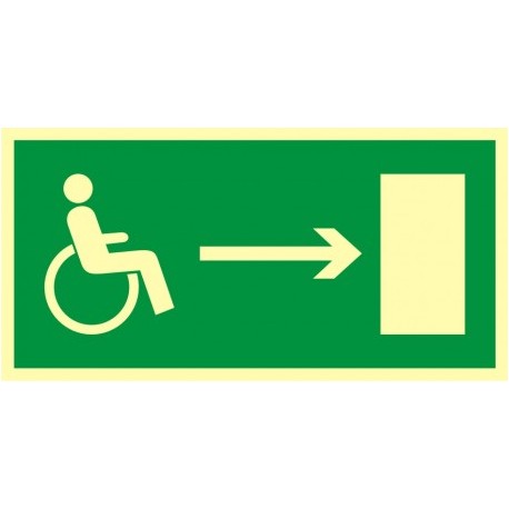 AC012 Kierunek do wyjścia drogi ewakuacyjnej dla niepełnosprawnych w prawo