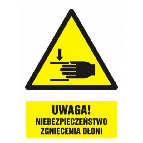 GF041 Uwaga ! Niebezpieczeństwo zgniecenia dłoni