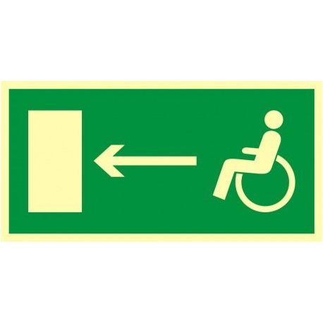 AC013 Kierunek do wyjścia drogi ewakuacyjnej dla niepełnosprawnych w lewo