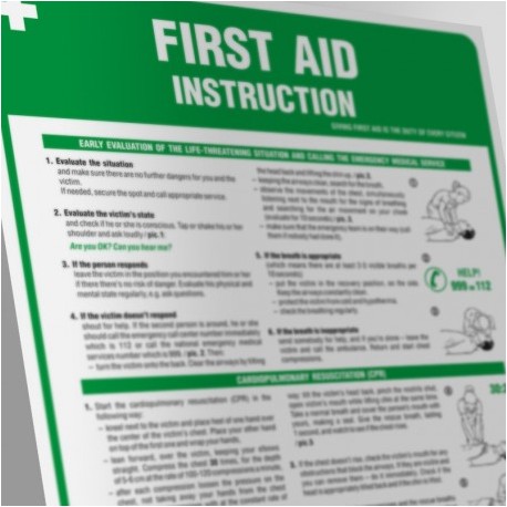 IAA 11ANG IAngielska instrukcja udzielania pierwszej pomocy- First aid instruction