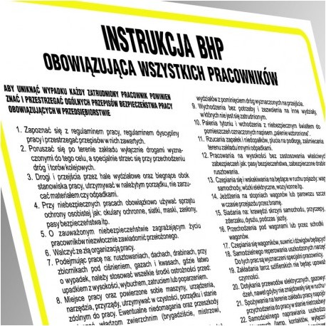 IAK 01 Instrukcja BHP na stanowisku elektromontera przy wykonywaniu i eksploatacji sieci o napięciu do 1kV