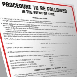 DB 003ENG Angielska instrukcja postępowania w przypadku powstania pożaru- Procedure to be followed in the event of fire