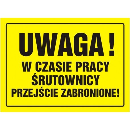 OA028 Uwaga! W czasie pracy śrutownicy przejście zabronione